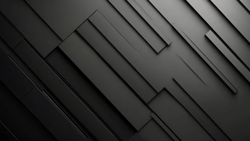 Layered matte black panels form diagonal minimalist relief structure