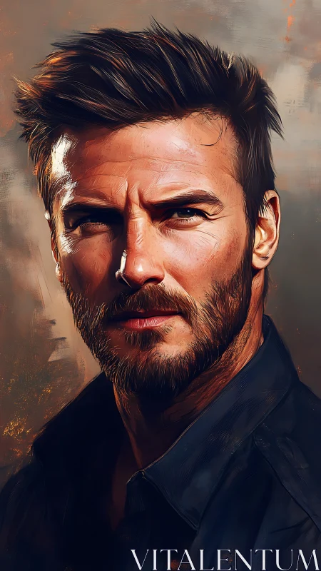 Male portrait in semi-realistic digital painted style.