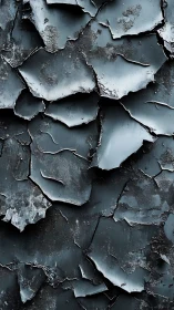 Weathered peeling paint creates dramatic abstract metal texture