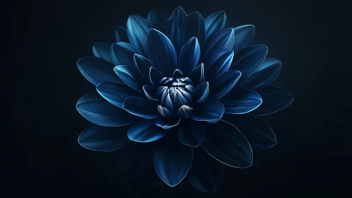 Luminous Blue Lotus Blooms in Darkness.