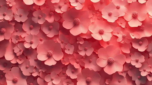 Layered Paper Flower Composition with Dimensional Petals and Textured Centers