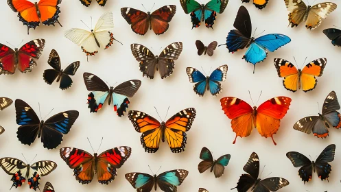 Systematic lepidoptera layout with diverse wing morphologies observed
