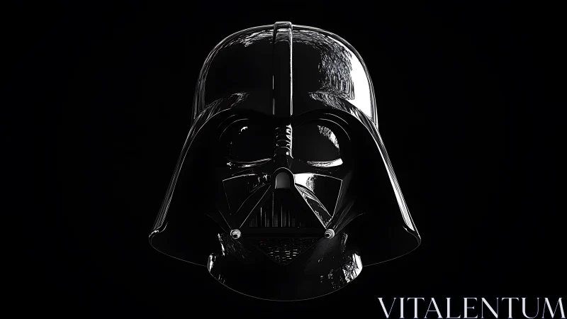 Dark sci-fi helmet glows with stark cinematic intensity