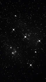 Starry night tapestry with sparkling celestial clusters.