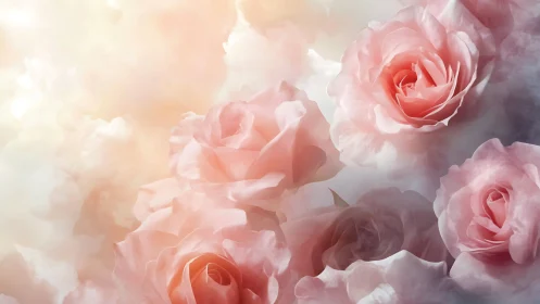 Blushing cloud roses quietly rehearse their sunrise waltz