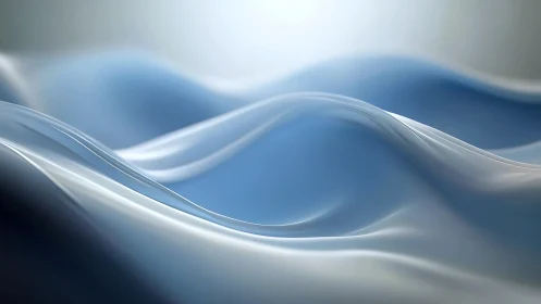 Silken blue waves drift through glasslike morning light.