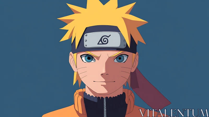 Centered cel-shaded anime portrait with flat-color background