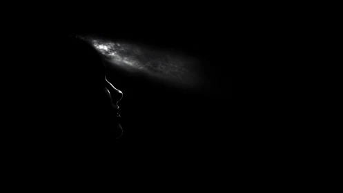 Mindstorm silhouette under a drifting inner thundercloud.