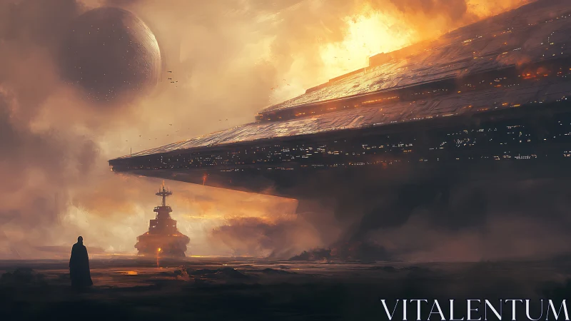 Monolithic Star Destroyer Overwatch in cinematic concept art.