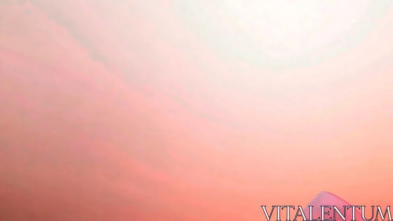 Minimal sky gradient with abstract pink object, digital study.
