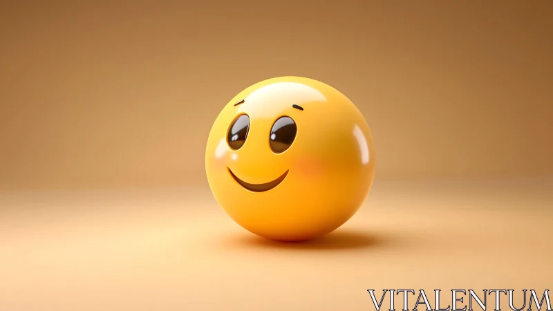Cheerful 3D Smiley Face on Warm Gradient Background.