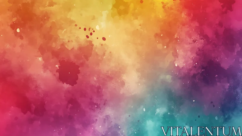 Soft rainbow clouds of watercolor color drift and gently glow