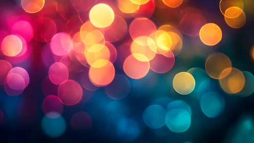 Soft festival lights drifting through a colorful evening.