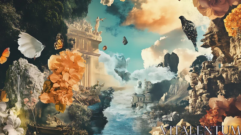 Cloudborne temples drift through florid mythic canyons