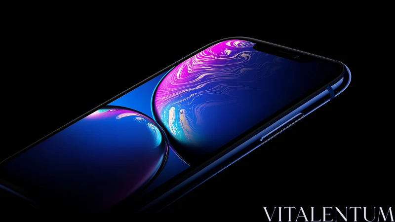 Dual-Display Smartphone with Vibrant Neon Wallpaper.