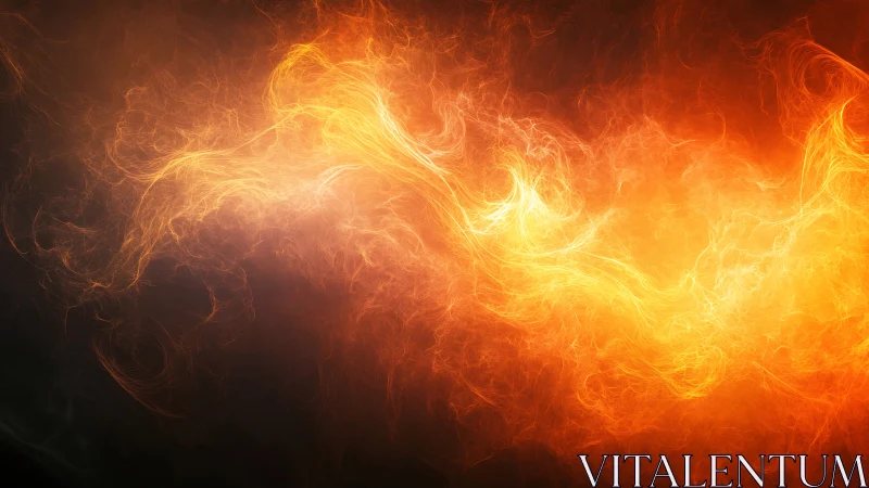 Dynamic flames dance through dark space in glowing abstract motion