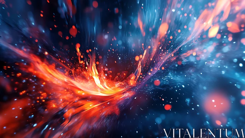 Volumetric plasma vortex with dynamic bokeh in deep space