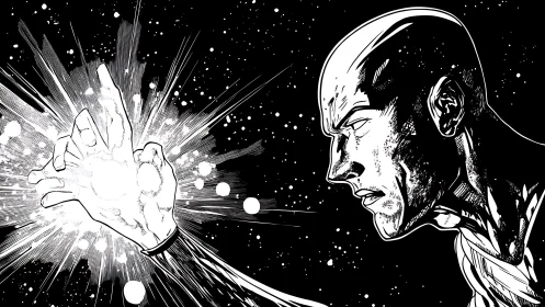 Cosmic guardian focuses radiant power in the silent void