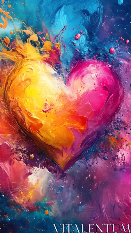 Heart Ablaze: Symphony of Colors Swirling Through Luminous Space.