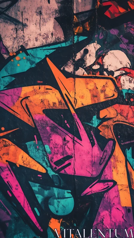 Bold neon graffiti splashes color and energy across concrete.