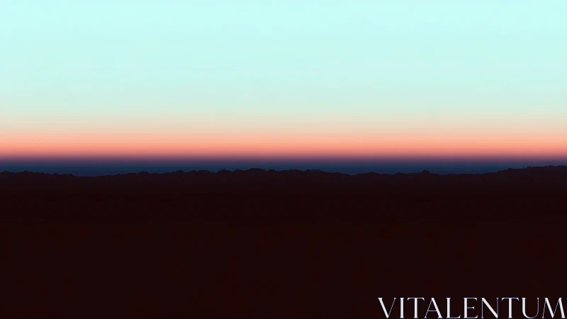 Desert ridgeline rests beneath layered pastel twilight sky.