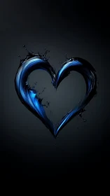 Luminescent Liquid Heart Form with Dynamic Splash Motion