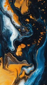 Golden tides drifting through deep midnight blues.