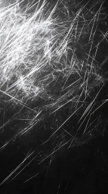 Shattered starlight trails carve silver comets through shadowed void.