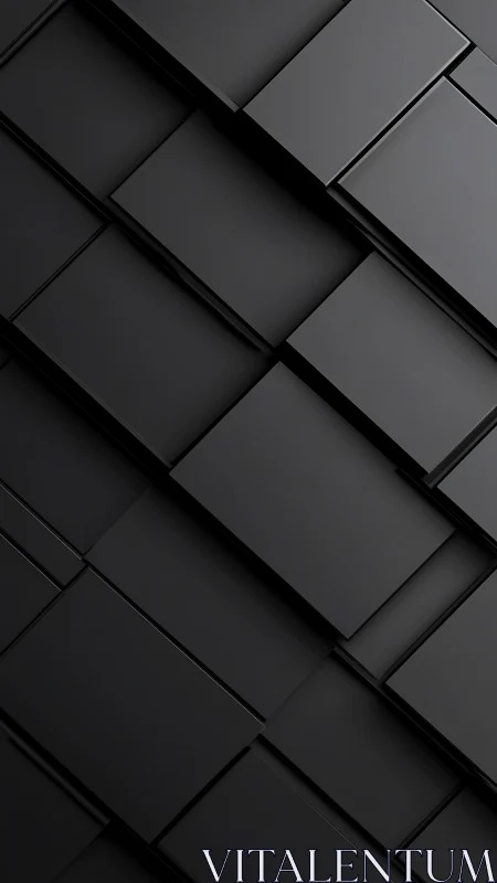 Layered black rectangular panels in staggered diagonal grid.