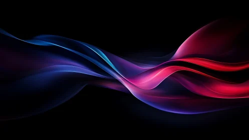 Colored light waves on black background in digital form.