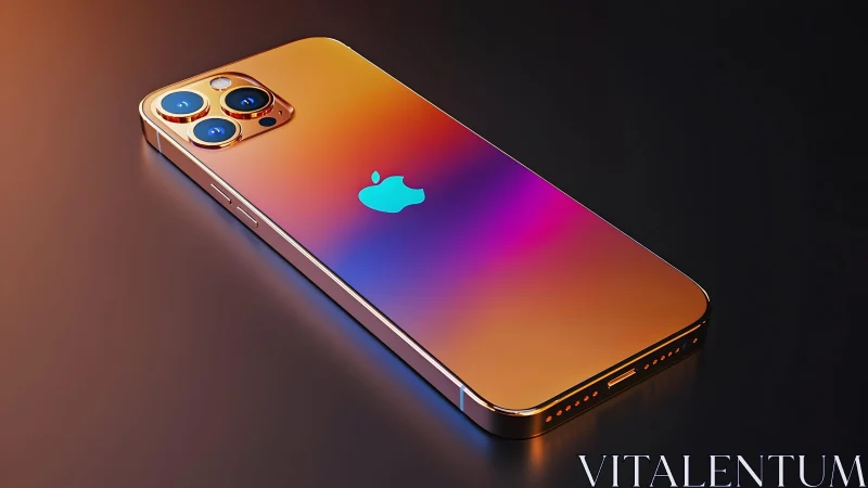 Modern iPhone with Gradient Finish in Minimalist Studio Lighting. Modern iPhone with Gradient Finish in Minimalist Studio Lighting.