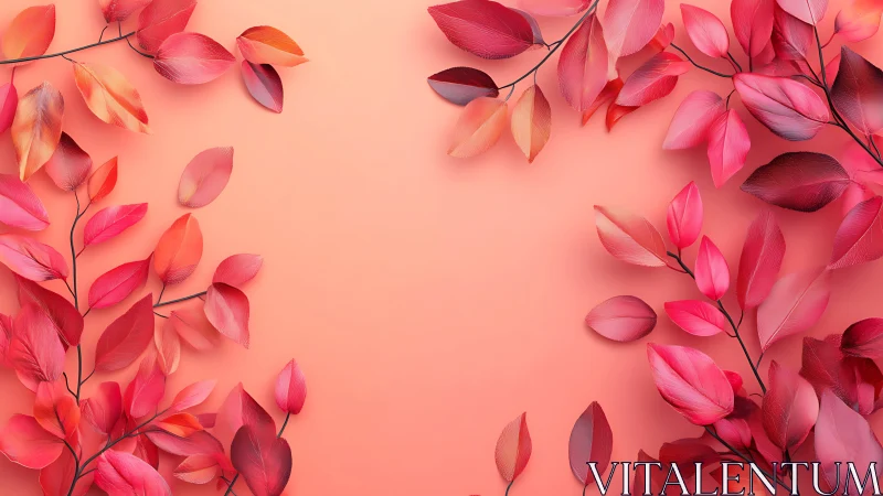 Soft coral leaves framing a cozy, welcoming background.