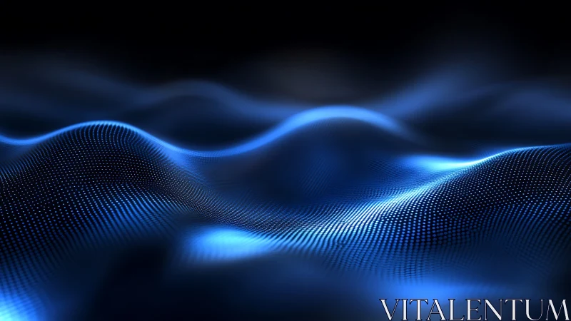 3D parametric wavefield with luminous blue data contours.