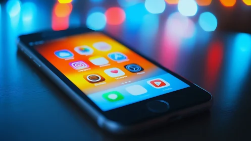 Pocket Universe: Social Icons Dancing Through Digital Night.