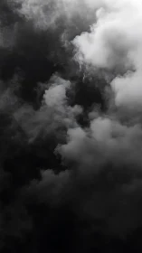 Moody storm clouds drifting through a deep dark sky.