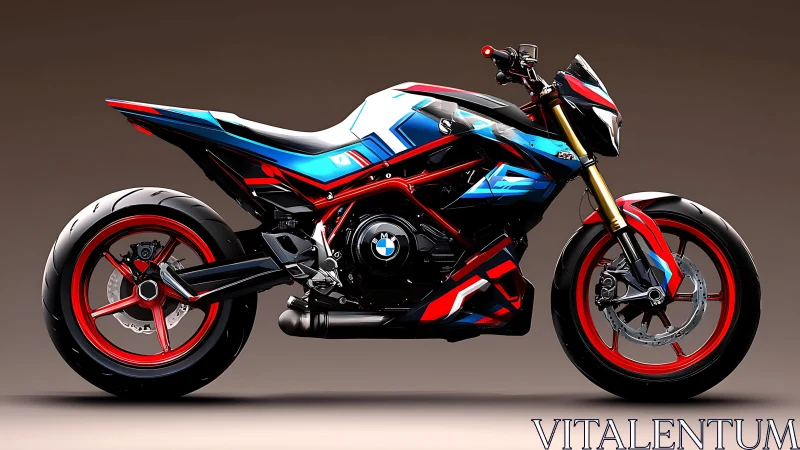 Electric neon streetfighter motorcycle in bold racing armor.