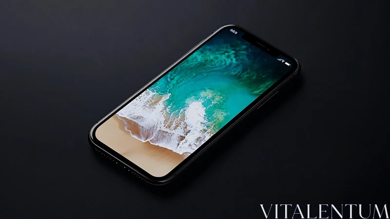 Smartphone Device Mockup with Coastal Beach Imagery.