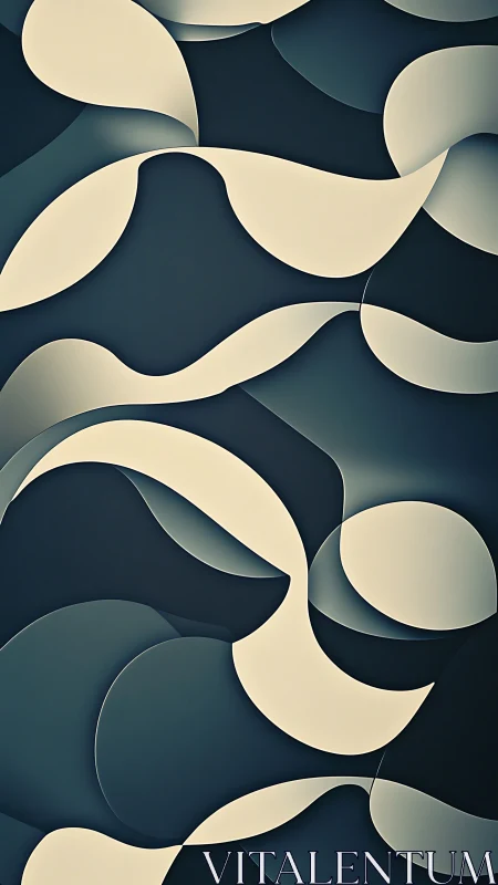 Gentle paper waves drifting across deep twilight curves.