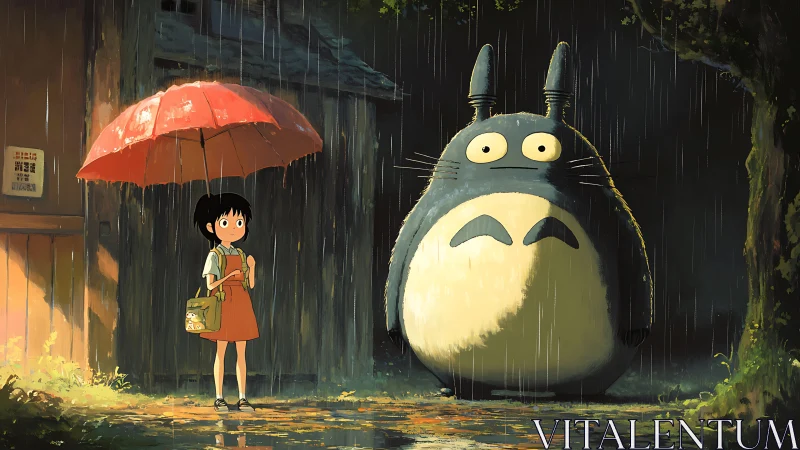 Rainy bus stop moment welcomes a shy girl and gentle spirit