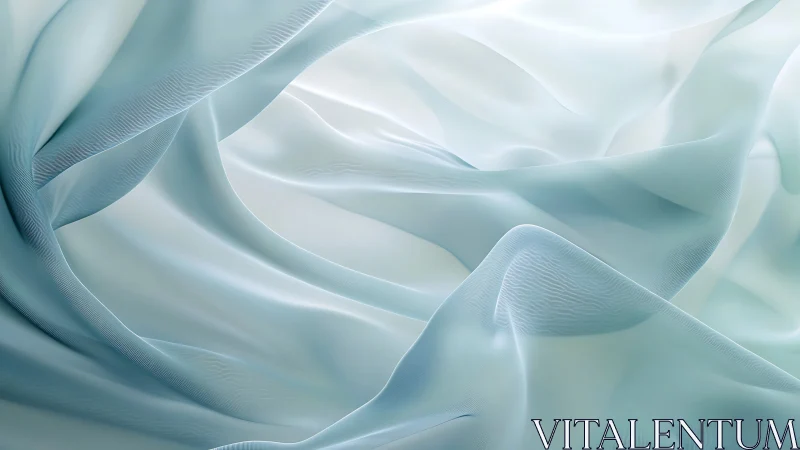 Soft ripples of pale blue fabric in a calm drifting dance.