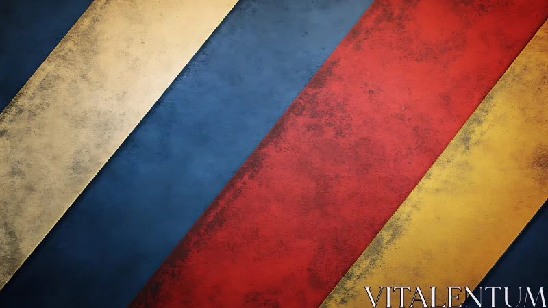 Diagonal color bands quietly rehearse a textured parade