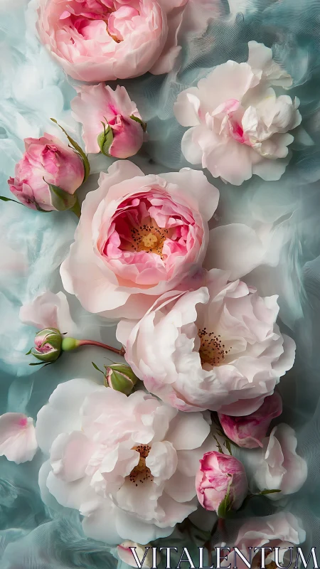 Delicate Peonies in Soft Blush and Cream Tones.