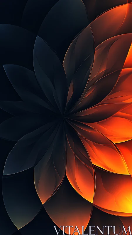 Radial luminous petal array in gradient thermal spectrum.