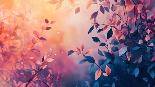 Soft glowing foliage welcomes sunrise in dreamy colors