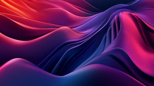 Glowing waves of color flow gently across a dreamy landscape