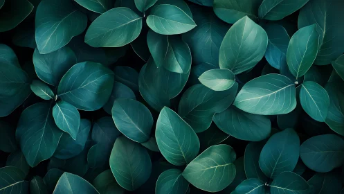 Overlapping teal foliage forms a dense, low-key botanical surface