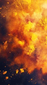 Explosive Fire and Particle Burst Abstract.