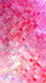 Pink geometric mosaic background with glossy square tiles.