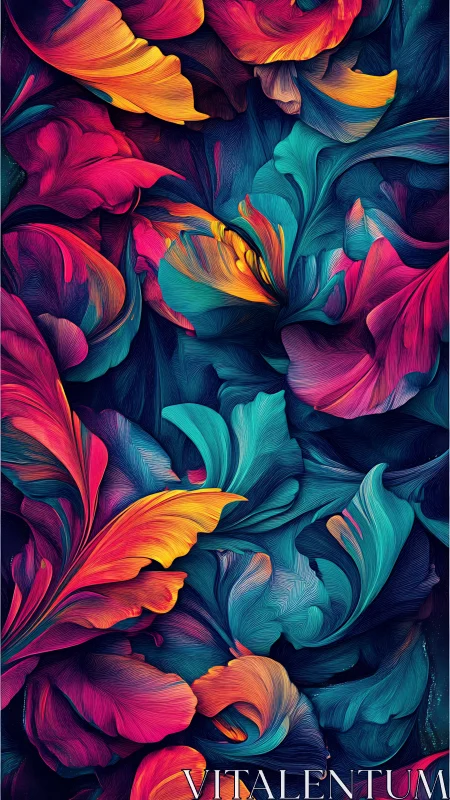 Chromatic fluid dynamics in layered generative petal fields.