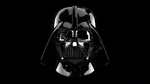 Darth Vader helmet close-up in dramatic lighting, modern digital art.